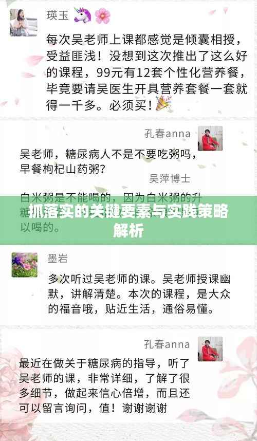 抓落实的关键要素与实践策略解析